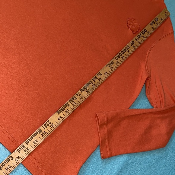 BLAIR mock turtleneck long sleeve fall orange embroidered crest cotton size M - Picture 9 of 10